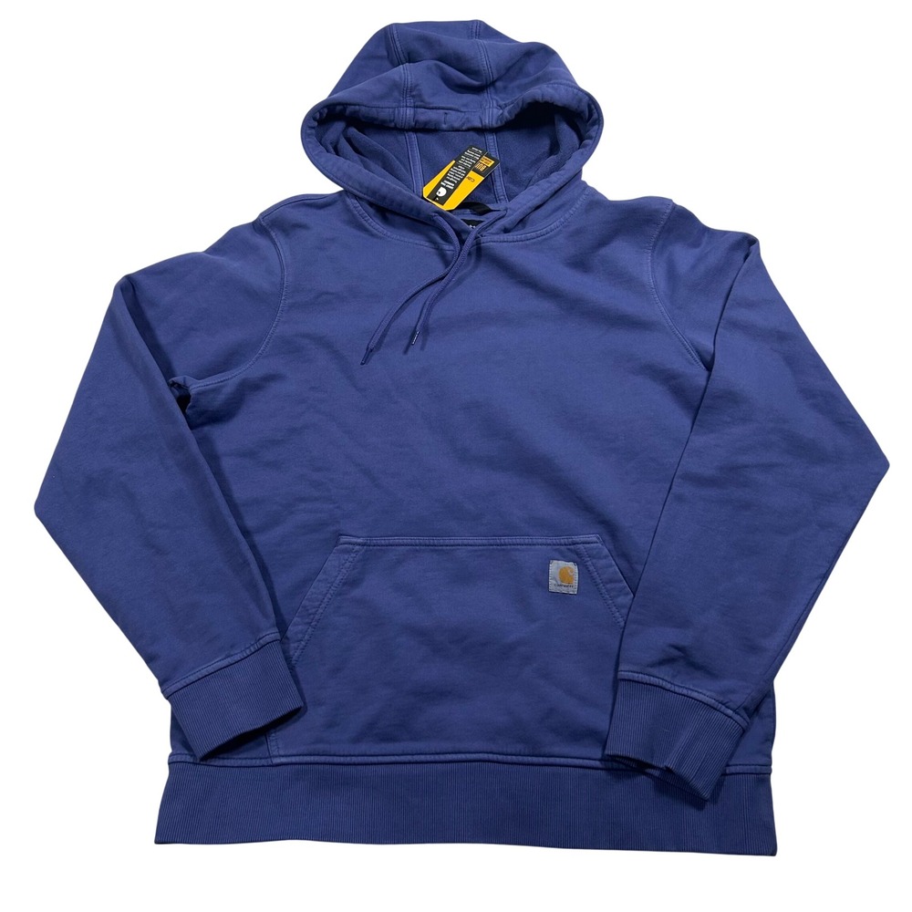 Carhartt Hooded Sweatshirt Womens Medium Blue Relaxed Fit Garment Dye TS7231-W